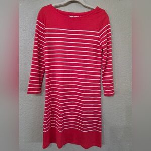 Vineyard Vines Striped Pink and White Long Sleeve Dress